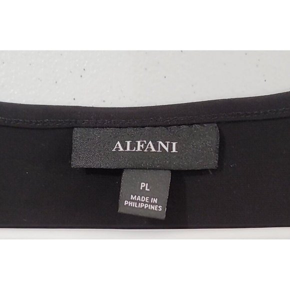 Alfani Asymmetrical Hem Women Plus Size PL Black Black Velvet Petite Large - Picture 2 of 10